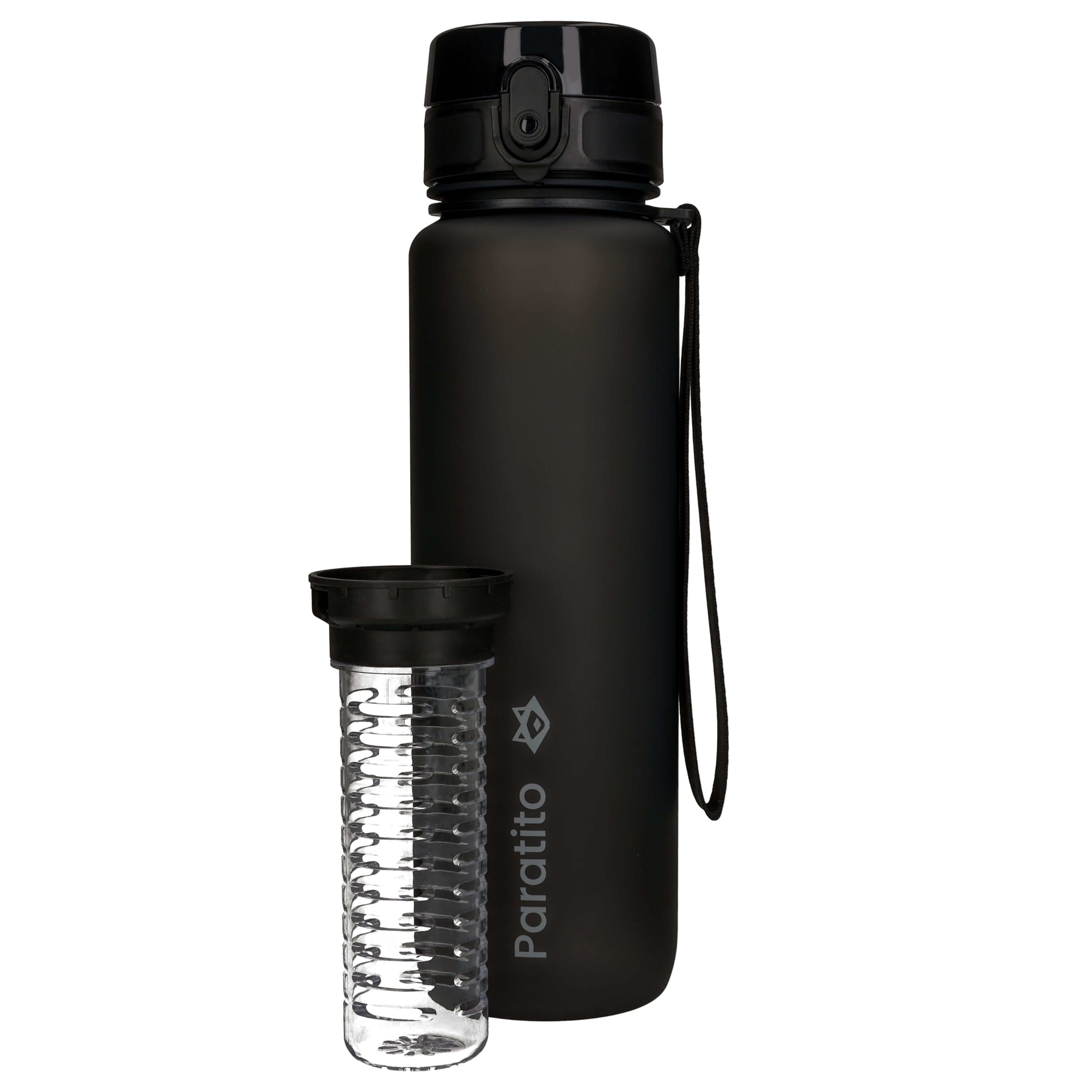 PARATITO Fox Bottle, BPA-freie Trinkflasche aus Tritan mit Fruchtsieb