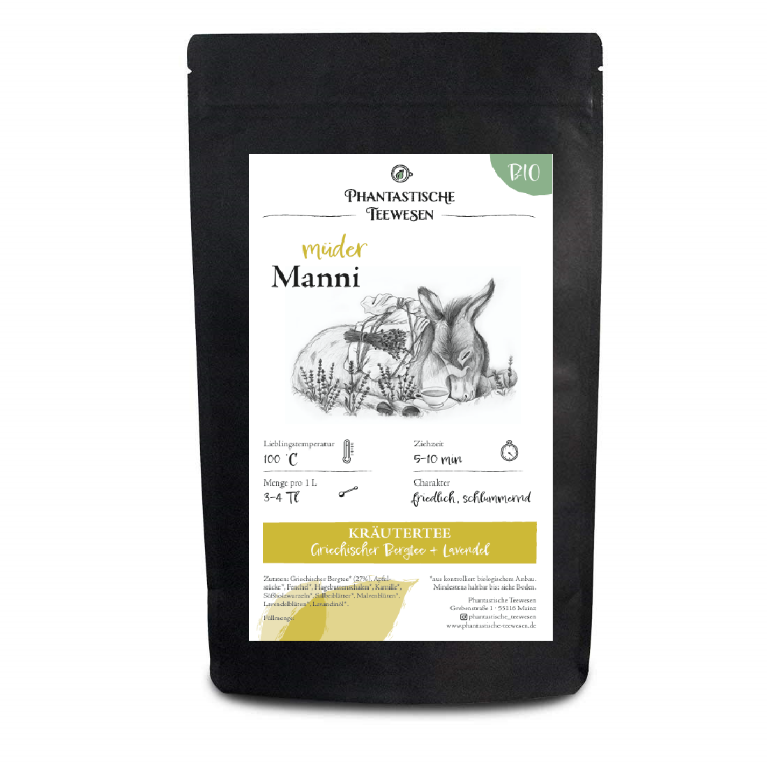 Müder Manni - Kräutertee Lavendel & griechische Berkräuter