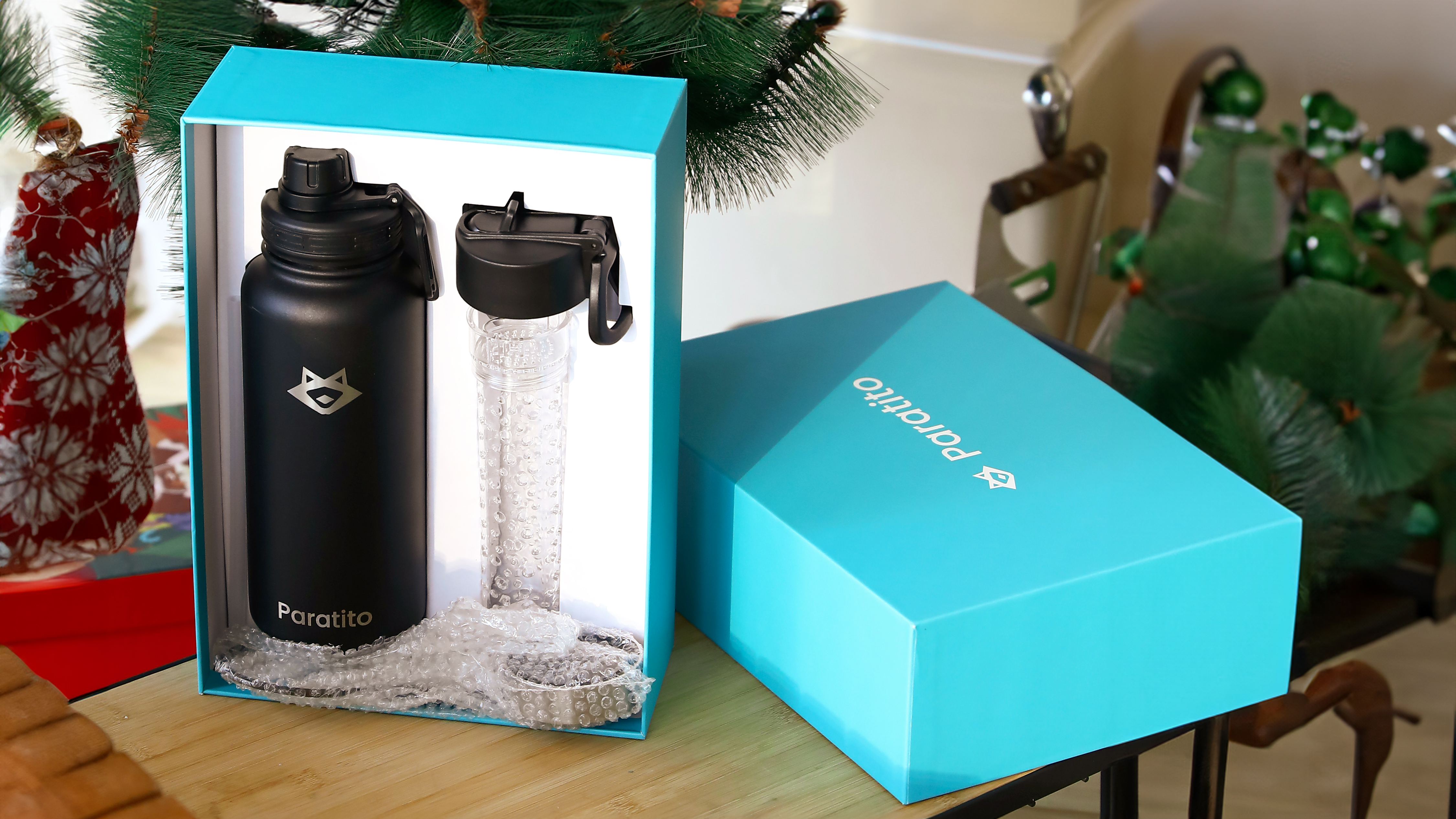 Paratito Thermosflasche 1 Liter mit Teesieb – doppelwandige Edelstahl Teekanne to go, auslaufsicher und BPA-frei.