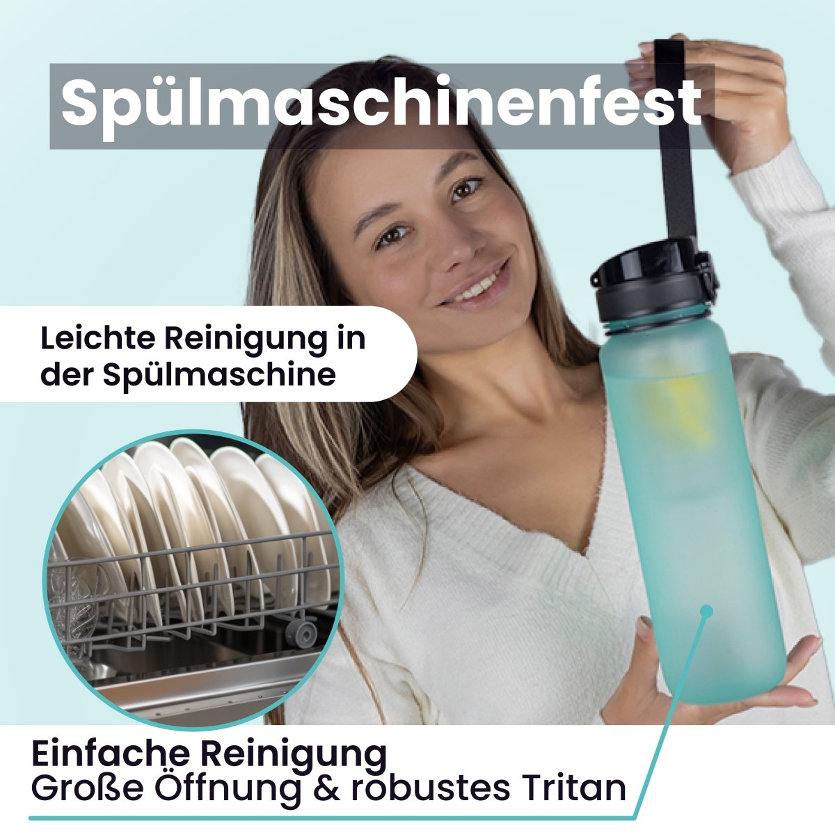PARATITO Fox Bottle, BPA-freie Trinkflasche aus Tritan mit Fruchtsieb - Paratito
