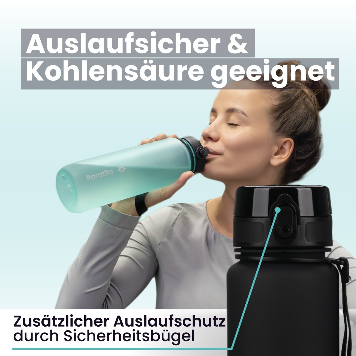 PARATITO Fox Bottle, BPA-freie Trinkflasche aus Tritan mit Fruchtsieb - Paratito