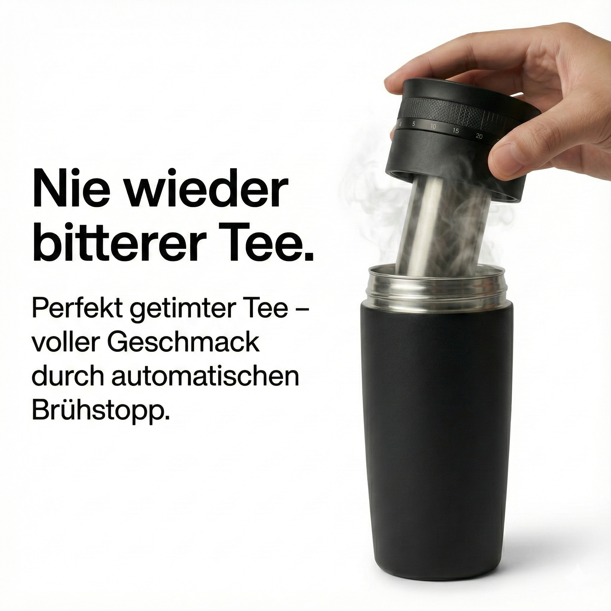 Teeflasche mit Brühstopp Timer / Brewstopper