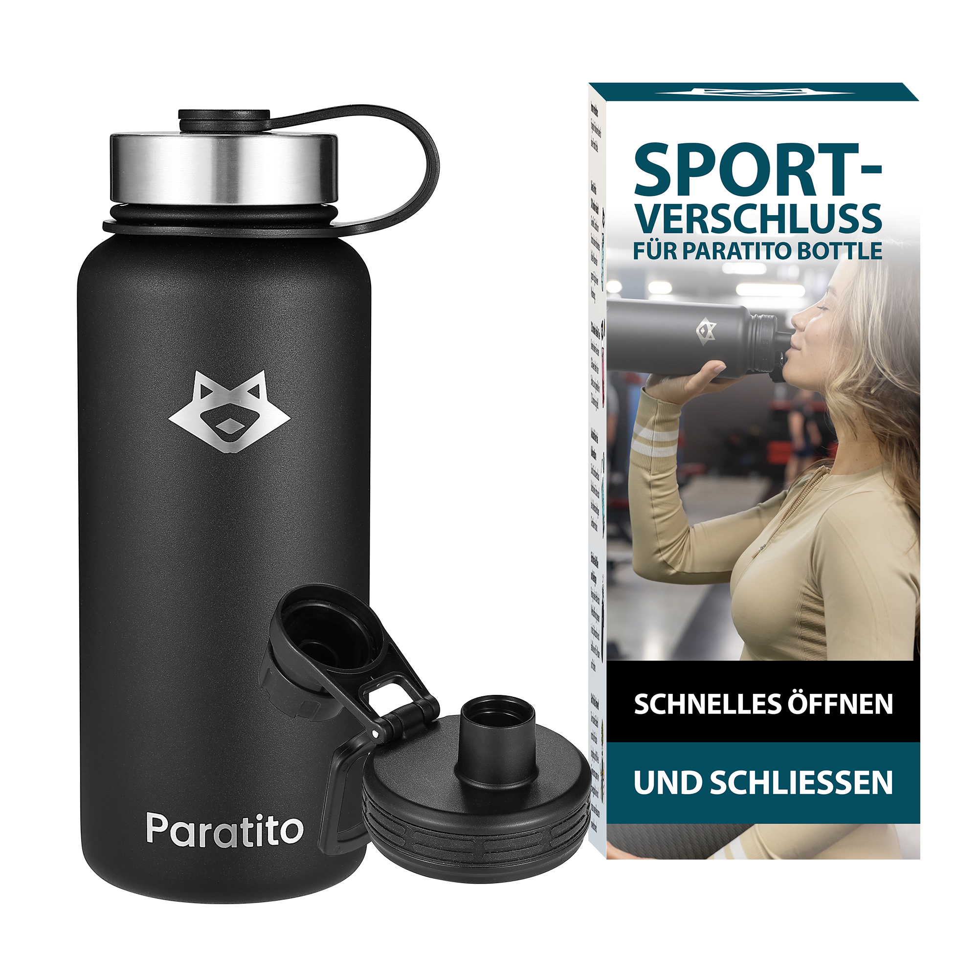 Thermosflasche mit Sportaufsatz