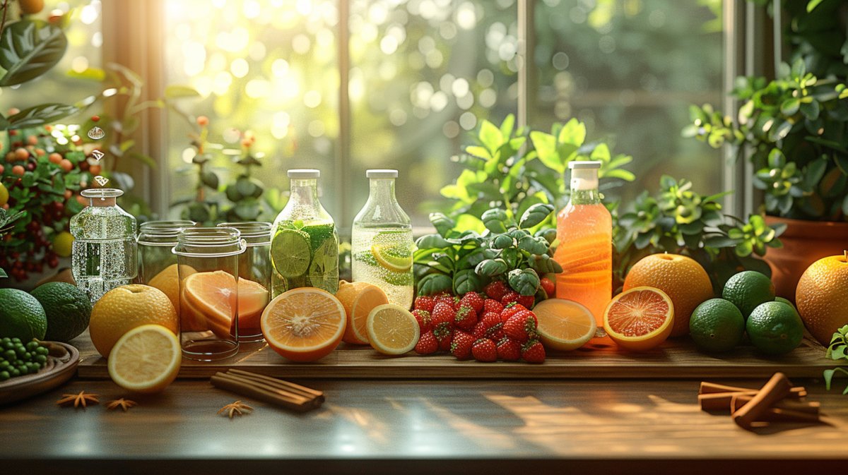 Aromatisiertes Wasser mit Früchten in der PARATITO Bottle