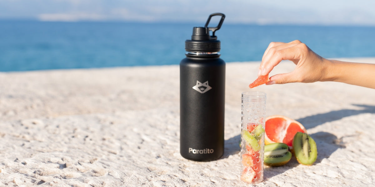 PARATITO 1-Liter Edelstahl-Thermosflasche mit Teesieb für gesunde Trinkroutinen