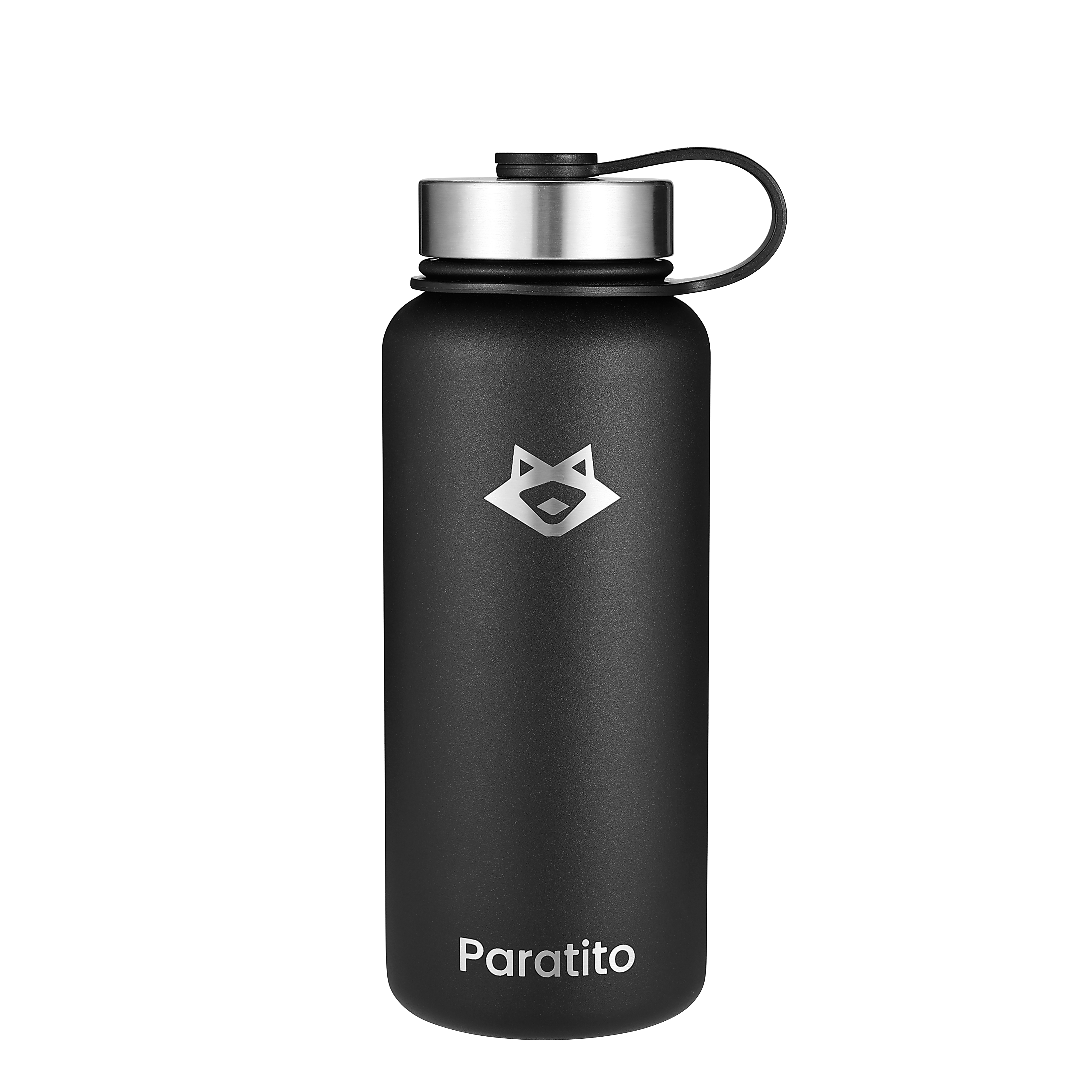 PARATITO Edelstahl-Thermosflasche in Matt-Schwarz