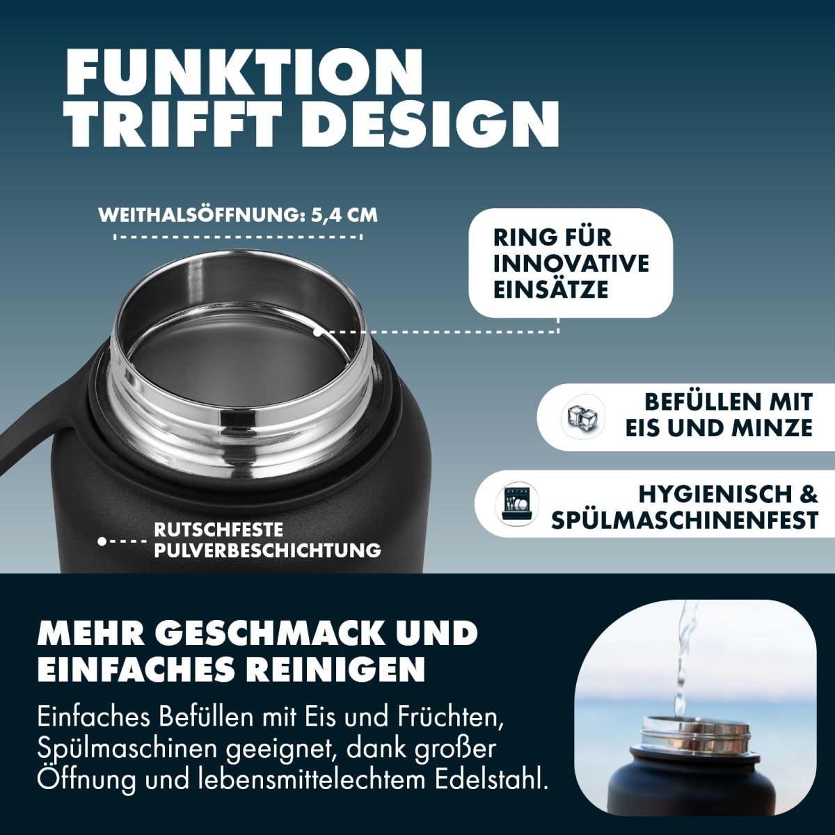 Thermosflasche mit Fruchteinsatz - Paratito