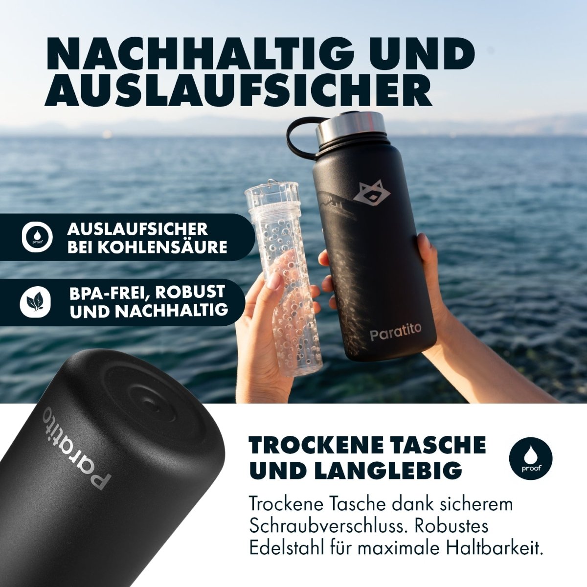 Thermosflasche mit Fruchteinsatz - Paratito