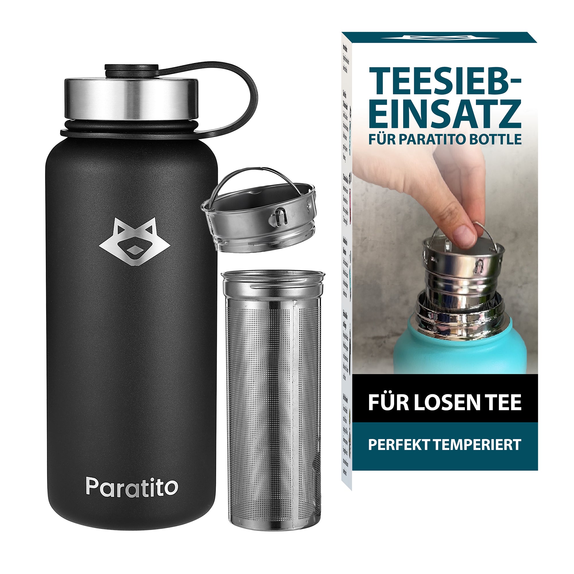 Thermosflasche mit Sieb