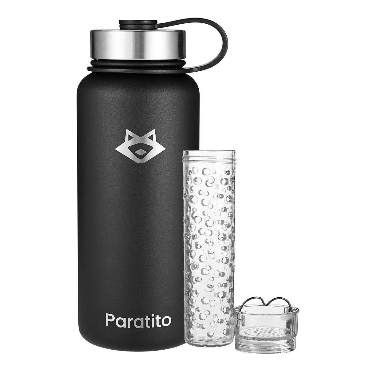 Paratito® Frucht Bundle | Isolierflasche mit einsetzbaren Fruchteinsatz, ideal für Frucht Infusions und mehr Geschmack im Wasser - Paratito